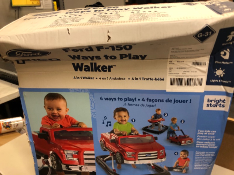 Photo 2 of Bright Starts Ways to Play 4-in-1 Walker Ford F-150, Red, Ages 6 months +----damage box