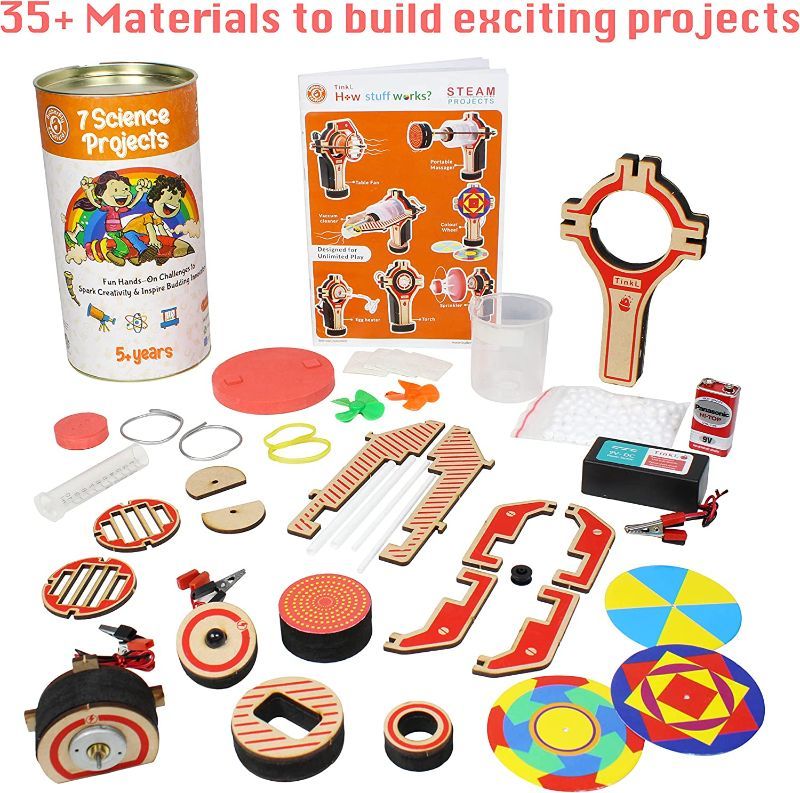 Photo 1 of ButterflyEdufields 7in1 DIY Science Gadget Toys | Electricity Science Project Kit | Electronic Circuits | Toys for Kids Age 7-14 Years Boys Girls | Build Your own Gadgets FACTORY SEALED
