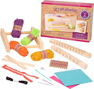 Photo 1 of Craftabelle – Wooden Loom Creation Kit – Beginner Knitting Loom Kit – 19pc Weaving Set with Yarn and Frame – DIY Craft Kits for Kids Aged 8 Years +----factory sealded 
