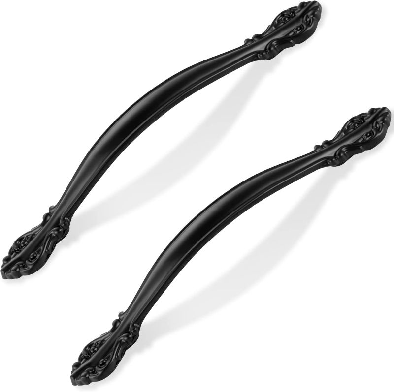 Photo 1 of 20 Pack Cabinet Pulls 5 Inches (128mm) Hole Centers Zinc Alloy Kitchen Cabinet Handles for Drawer, Door or Cupboard Decorative Modern Hardware Handles Black
