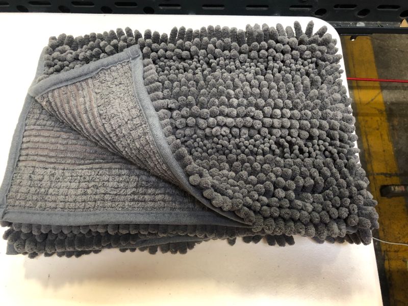 Photo 2 of Bathroom Rugs, Soft Chenille Bath Mat, 32"x20" Deep Grey-----
