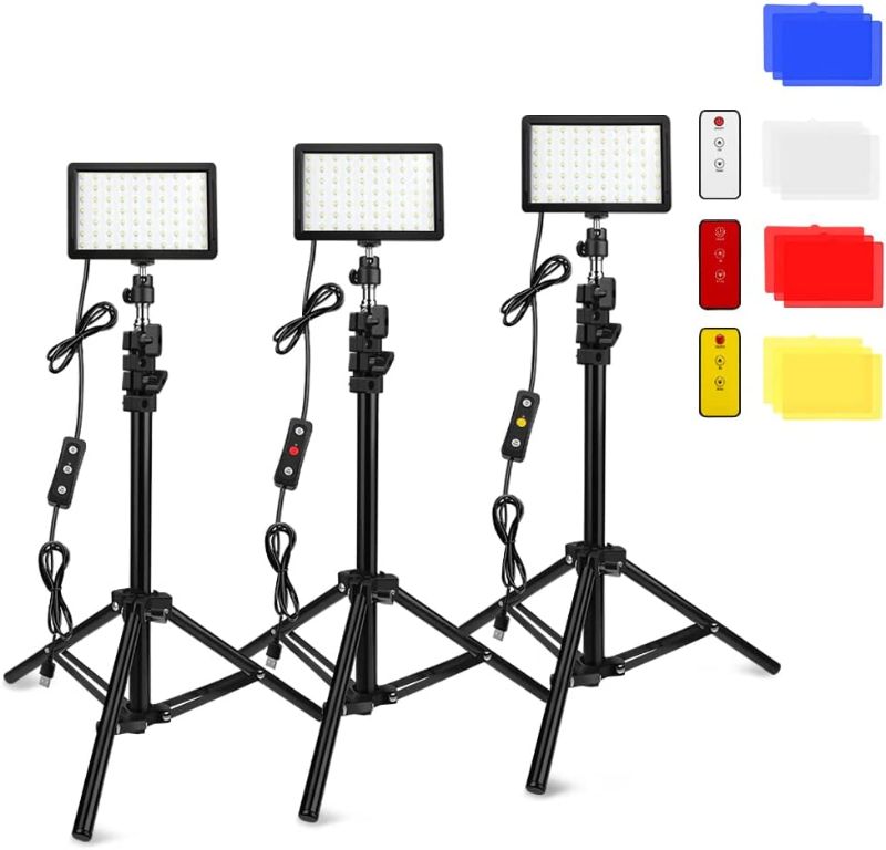 Photo 1 of 3 Packs 70 LED Video Light with Adjustable Tripod Stand