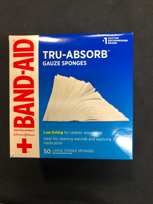 Photo 2 of Band-Aid Tru-Absorb Gauze Sponges, Sterile, Large - 50 sponges