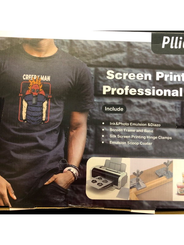 Photo 1 of Pllieay 62PCS Complete Screen Printing Kit Include Fabric Screen Printing Ink & Photo Emulsion & Diazo, Screen Frame and Base, Silk Screen Printing Hinge Clamps, Emulsion Scoop Coater