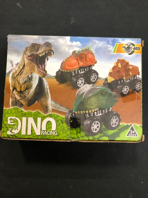 Photo 2 of AUGESTE Dinosaur Toys for Boys 3-6,8 PCS Trucks Pull Back Dinosaur Cars,Party Birthday for 4,5 Years Old Kids Boys & Girls (Dinosaur Style)