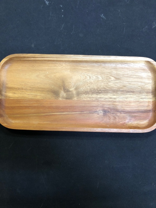 Photo 2 of 13.8 Inch Wood Serving Platter Tray Plate