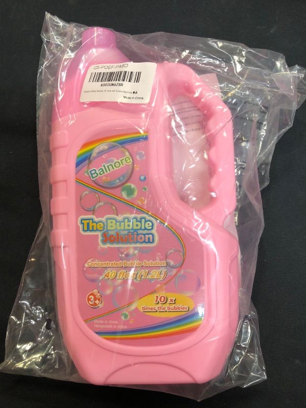 Photo 1 of Balnore Bubble Solution 1200ml/40 oz Refill-Includes Wand and Easy Pour Funnel Top-Works with Bubble Machines.
