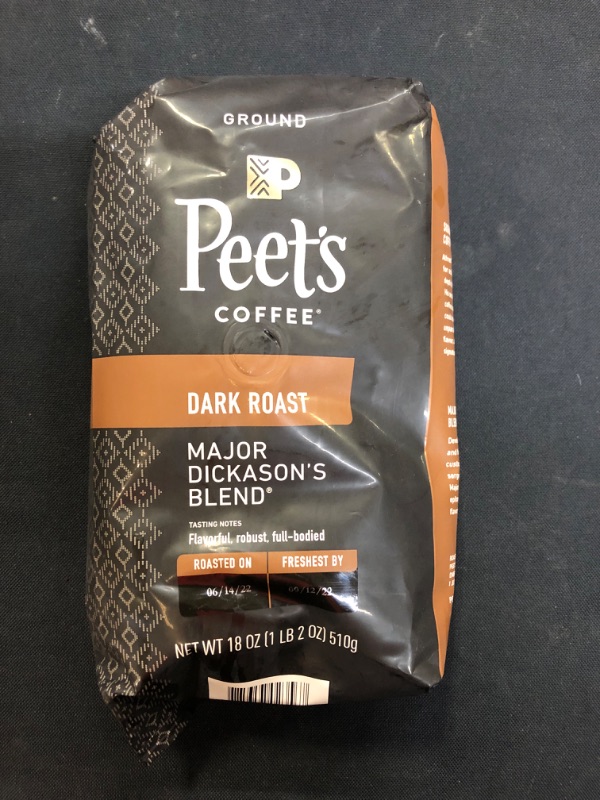 Photo 2 of Peet's Coffee, Dark Roast Ground Coffee - Major Dickason's Blend 18 Ounce Bag, Packaging May Vary
