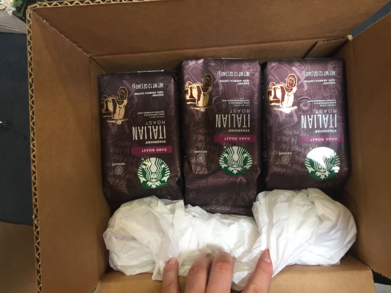 Photo 2 of 3 PK Starbucks Dark Roast Ground Coffee — Italian Roast — 100% Arabica BB 9/8/22