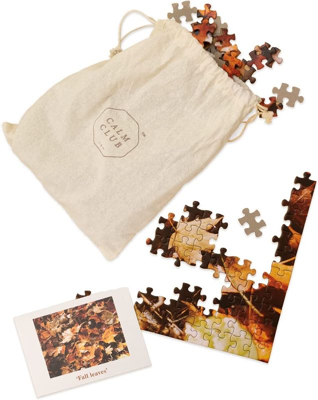 Photo 1 of Calm Club Fall Leaves Jigsaw Puzzle - Calming and Relaxing Puzzles for Mindfulness - Relaxation Activities for Adults
