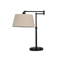 Photo 1 of 23" Traditional Swing Arm Oil Rubbed Table Lamp Black - Threshold