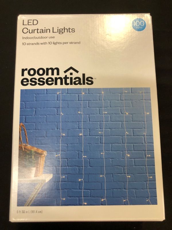 Photo 2 of 100ltr LED Plug-in Curtain String Lights with Clips - Room Essentials™