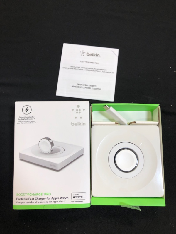 Photo 2 of Belkin BOOSTCHARGE PRO Portable Fast Charger for Apple Watch - White

