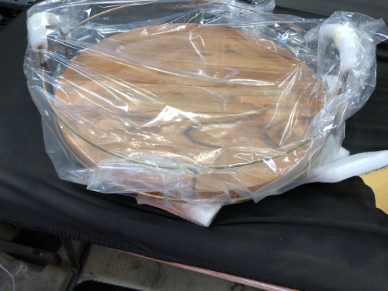 Photo 1 of 16" Round Wood and Wire Tray - Hearth & Hand™ with Magnolia