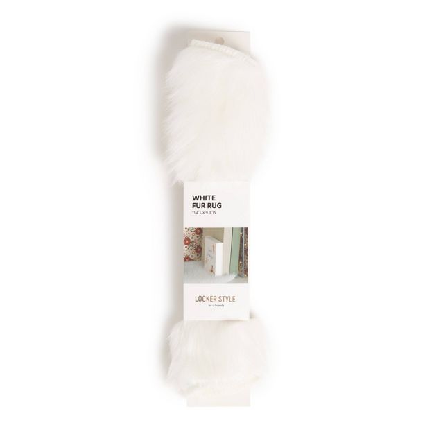 Photo 1 of U Brands 11.4"x9.8" Locker Round Fur Rug White

