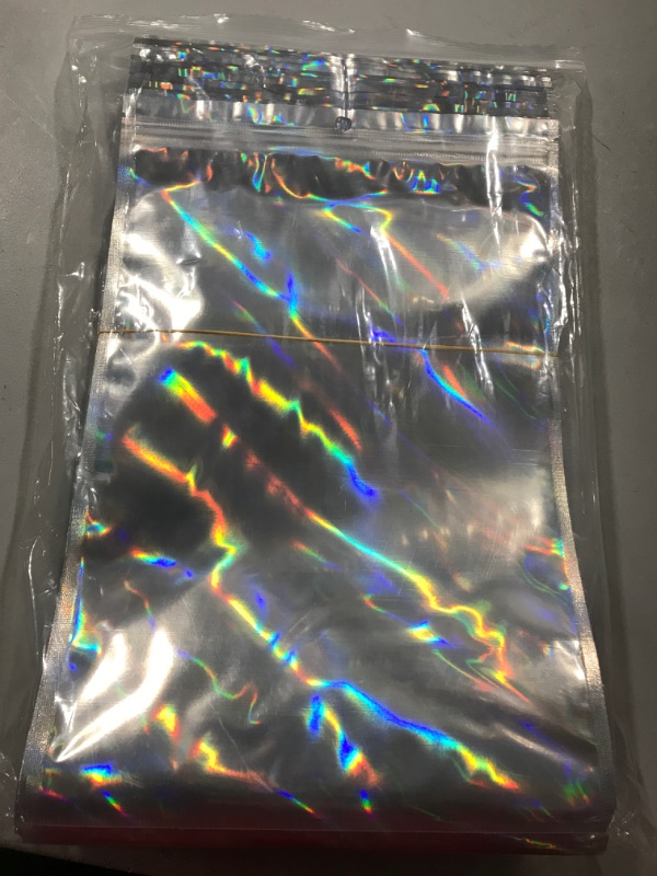 Photo 1 of 100 pack smell proof holographic bags 7.87"x11.81"