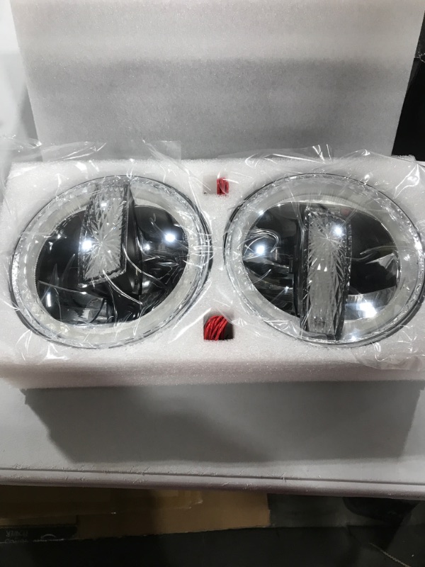 Photo 2 of 7 Inch LED Halo Headlight Round with DRL Low Beam and High Beam Compatible with Jeep Wrangler JK JKU LJ CJ TJ 1997-2018 Hummer H1 H2 DOT Approved Headlamps