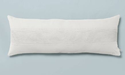 Photo 1 of 16"x42" Slub Center Stripe Oversized Lumbar Bed Pillow - Hearth & Hand™ with Magnolia


