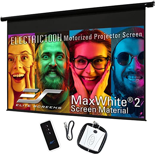 Photo 1 of Elite Screens Spectrum, 100-inch Diag 16:9, Electric Motorized 4K/8K Ready Drop Down Projector Screen, ELECTRIC100H
