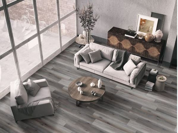 Photo 1 of A&A Surfaces Woodlett Smokey Maple 6 in. x 48 in. Glue Down Luxury Vinyl Plank Flooring (36 sq. ft./case)