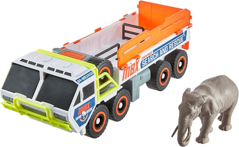 Photo 1 of Matchbox Elephant Off-Road Rescue Adventure Set With Truck And Elephant Figure, Action And Exploration Game For Kids Age 3 And Up
