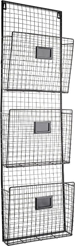 Photo 1 of Easypag 3 Tier Wall File Holder Durable Metal Wire Hanging File Organizer.