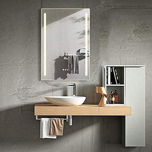 Photo 1 of B&C 20x30 inch Super Slim Bathroom Mirror Vertical|2 Led Strips| Polished Edge &Frameless | Defogger & Dimmer|Touch Switch|Copper Free Silver Backed
