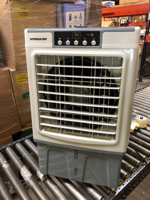 Photo 2 of Evaporative Cooler, VAGKRI 2100CFM Air Cooler, 120°Oscillation Swamp Cooler with Remote Control, 24H Timer, 3 Wind Speeds for Outdoor Indoor Use,7.9Gallon
