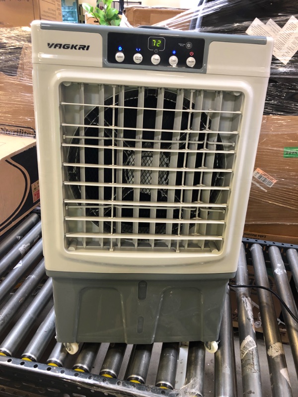 Photo 2 of Evaporative Cooler, VAGKRI 2100CFM Air Cooler, 120°Oscillation Swamp Cooler with Remote Control, 24H Timer, 3 Wind Speeds for Outdoor Indoor Use,7.9Gallon
