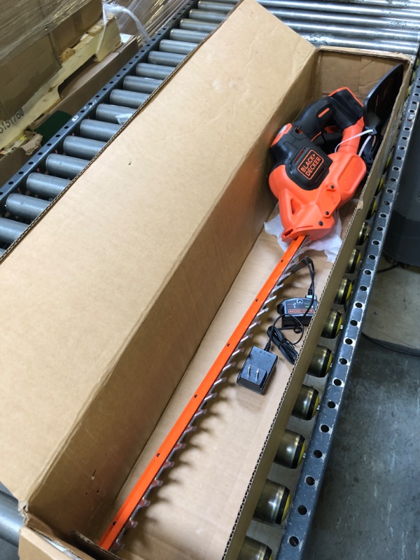 Photo 1 of BLACK+DECKER 20V MAX Cordless Hedge Trimmer with Power Command Powercut, 22-Inch (LHT321FF)
