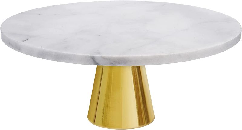 Photo 1 of Zulinary Gold Cake Stand - Wedding Cake Stand Tiered tray - Cupcake Stand - Cake Pop stand Cupcake holder - Marble Display Stand – Pedestal Cake Plate Stand - Cake stands for Dessert Table Display set
