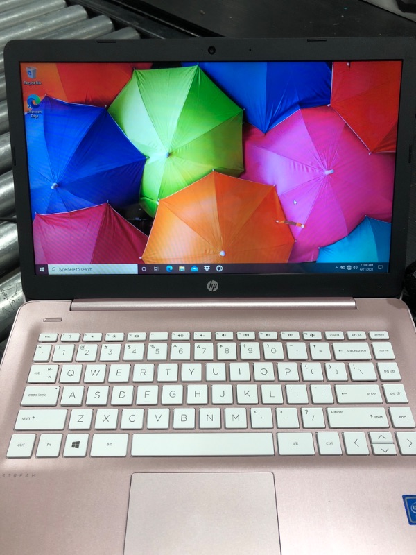 Photo 3 of 2021 HP Stream 14" HD SVA Laptop Computer, Intel Celeron N4000 Processor, 4GB RAM, 64GB eMMC Flash Memory, Intel UHD Graphics 600, 1-Year Office, Bluetooth, Win 10S, Rose Pink, 32GB SnowBell USB Card
