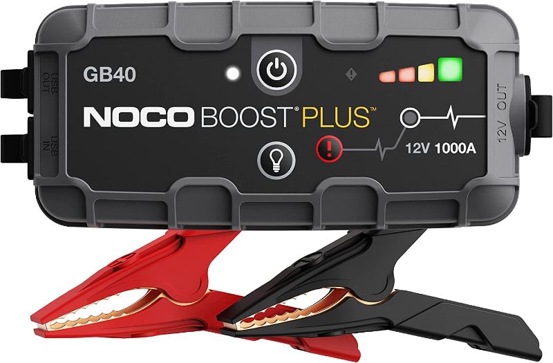 Photo 1 of NOCO Boost Plus GB40 1000 Amp 12-Volt UltraSafe Lithium Jump Starter Box, Car Battery Booster Pack, Portable Power Bank Charger, and Jumper Cables for up to 6-Liter Gasoline and 3-Liter Diesel Engines