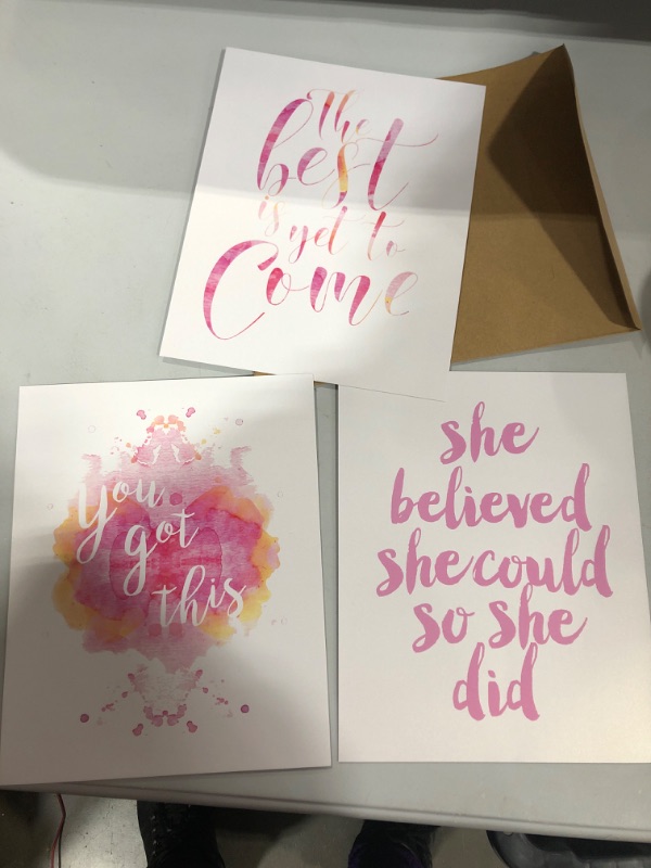 Photo 1 of 3pc 10 x 8, motivational posters