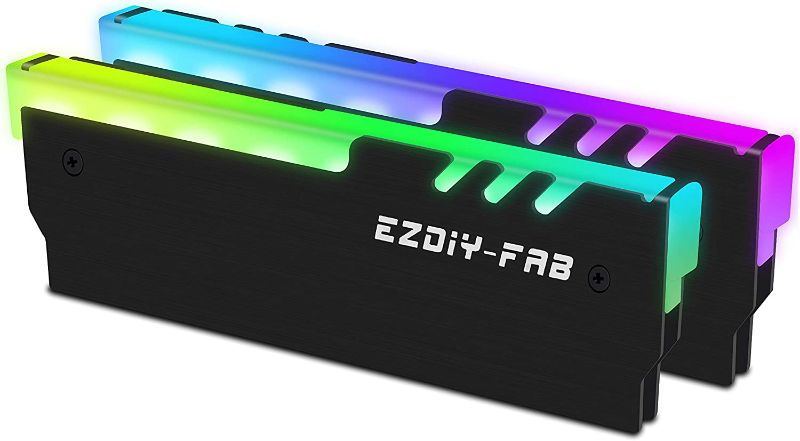 Photo 1 of EZDIY-FAB ARGB DDR Memory RAM Cooler,RGB DDR Heatsink(Compatible with ASUS Aura Sync,GIGABYTE RGB Fusion, MSI Mystic Light) Black-2 Pack