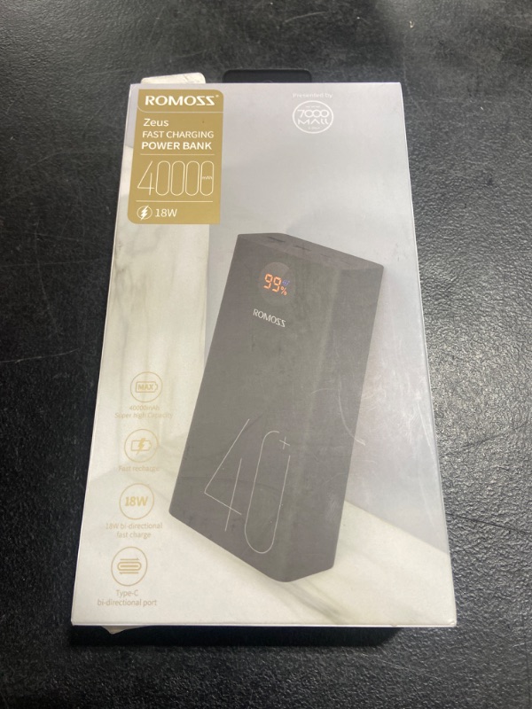 Photo 1 of 40000mAh Power Bank, ROMOSS 18W PD USB C Fast Charging Portable Charger, 3 Outputs and 2 Inputs External Battery Pack with LED Display for iPhone 12, iPad, MacBook Pro, Surface Pro 7, Samsung S21
SEALED 