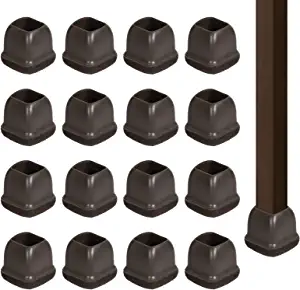 Photo 1 of 16pcs Extra Small Chair Leg Floor Protectors, Silicone Furniture Leg Caps with Wrapped Felt,Non-Slip,NO Scratches, Anti-Noise Chair Leg Covers for Hardwood Floors(Square, Dark Brown, Fit 0.8-1.1”)
