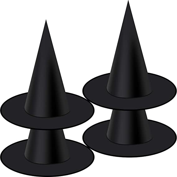 Photo 1 of 4 Packs Halloween Witch Hats Witch Costume Accessory for Halloween Party, Black