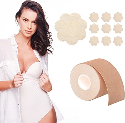 Photo 1 of BOB TAPE FOR BREAST LIFT FOR WOMEN- ADHESIVE INVISIBLE SWEAT-PROOF BODY BRA TAPE FOR LARGE BREAST WITH NIPPLE COVERS