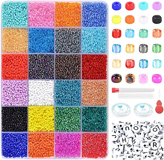 Photo 1 of 30 COLORS GLASS SEED BEADS CRAFTS SET- 34000 PCS