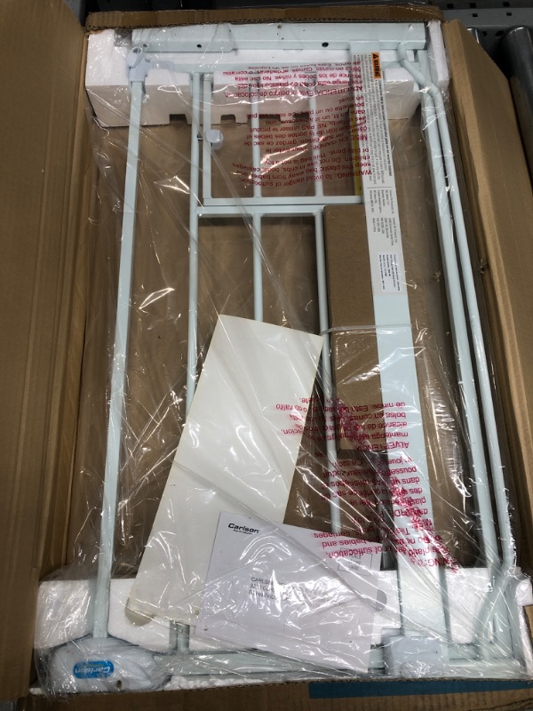 Photo 1 of Carlson Extra Wide Walk Through Pet Gate with Small Pet Door, Includes 4-Inch Extension Kit, Pressure Mount Kit and Wall Mount Kit