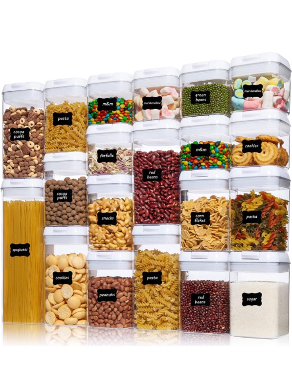 Photo 1 of Airtight Food Storage Containers, Vtopmart 20 Pieces BPA Free Plastic Cereal Containers with Easy Lock Lids,for Kitchen Pantry Organization and Storage, Include 24 Labels731855007226
