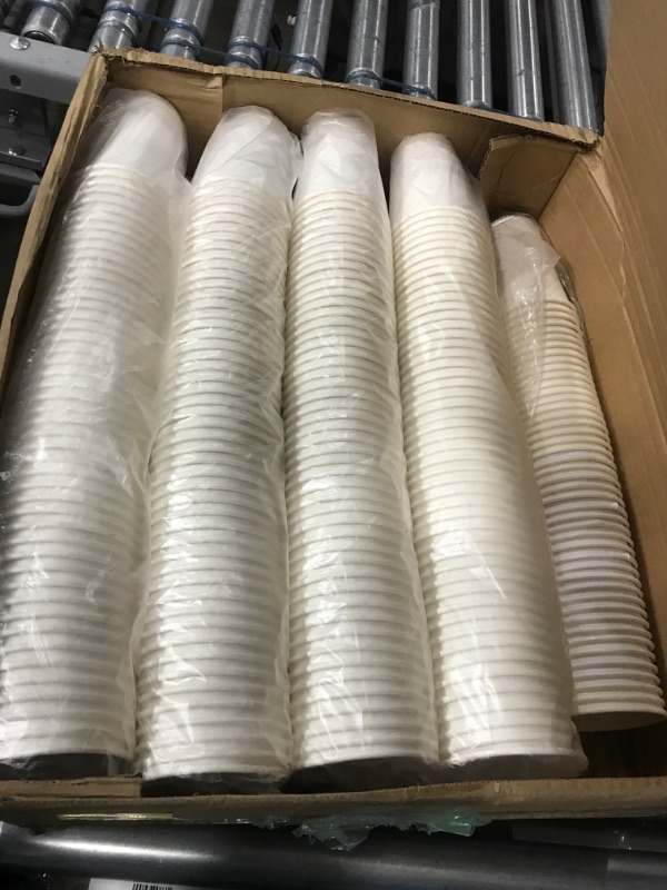 Photo 2 of [12 oz 500 pack] Paper Coffee Cups,Paper Cups 12oz, Hot Cups, Ideal for Hot Drinks, Coffee(white) 12 oz 500 Count (Pack of 1)