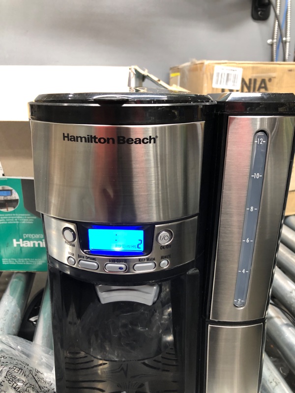 Photo 2 of Hamilton Beach Brewstation Dispensing Coffee Maker with 12 Cup Internal Brew Pot, Removable Reservoir, Black & Stainless Steel Removable Reservoir Black & Stainless Steel Coffee Maker