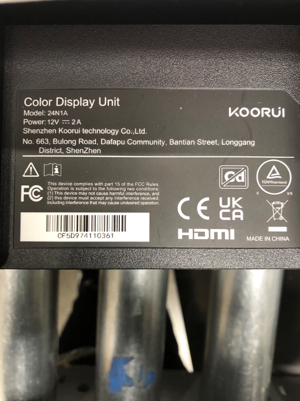 Photo 5 of KOORUI 24 Inch Computer Monitor Full HD 1920 x 1080p VA Display 75Hz 3000:1 Contrast Ratio with HDMI, VGA, Frameless, 75 x 75 mm VESA Mountable, Ergonomic Tilt, Black