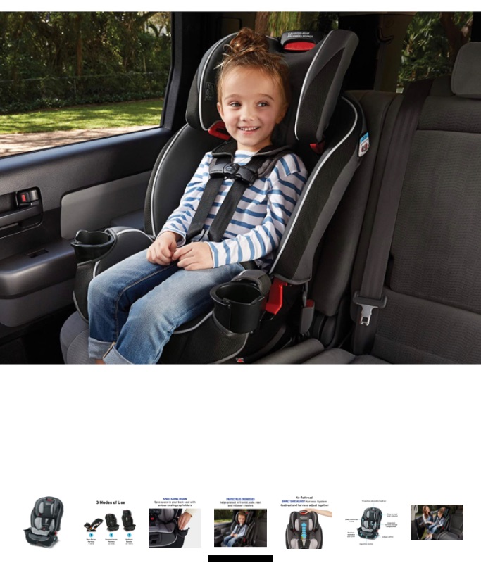 Photo 1 of Graco SlimFit 3 in 1 Car Seat -Slim & Comfy Design Saves Space in Your Back Seat, Darcie, One Size