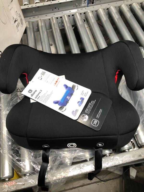 Photo 2 of Diono Solana 2 XL, Dual Latch Connectors, Lightweight Backless Belt-Positioning Booster Car Seat, 8 Years 1 Booster Seat, Black 2019 LATCH Connect Single Black