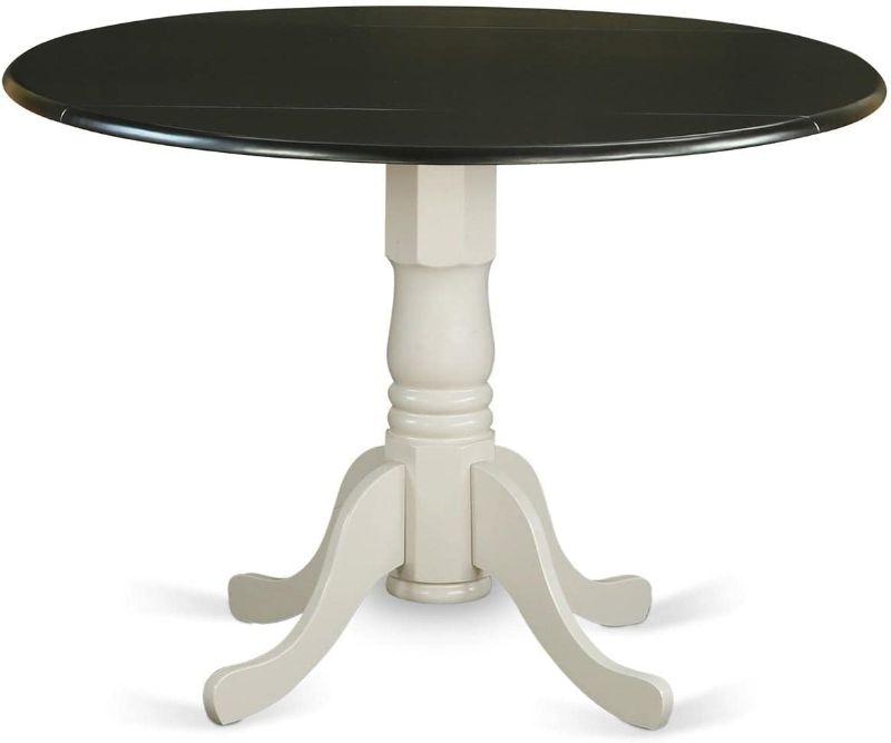 Photo 1 of East West Furniture Mid Century Dining Round Table top, Pedestal Leg, DLT-BLK-TP
