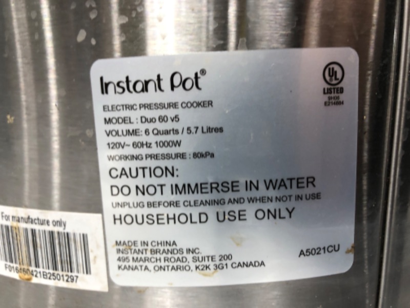 Photo 4 of Instant Pot Duo 7-in-1 Electric Pressure Cooker, Slow Cooker, Rice Cooker, Steamer, Sauté, Yogurt Maker, Warmer & Sterilizer, Includes App With Over 800 Recipes, Stainless Steel, 6 Quart 6QT Duo