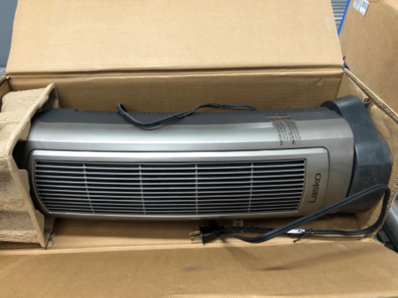 Photo 2 of Lasko 1500W Digital Ceramic Space Heater with Remote, 755320, Silver